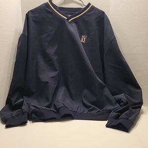 VINTAGE PGA Tour Jacket Mens Xtra Large Blue Gold Golf Windbreaker  Pullover 90s